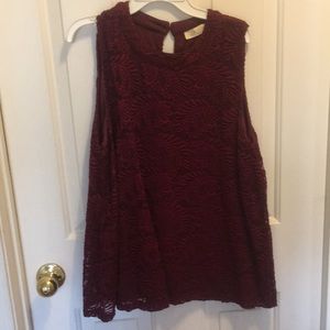 Maroon lace top